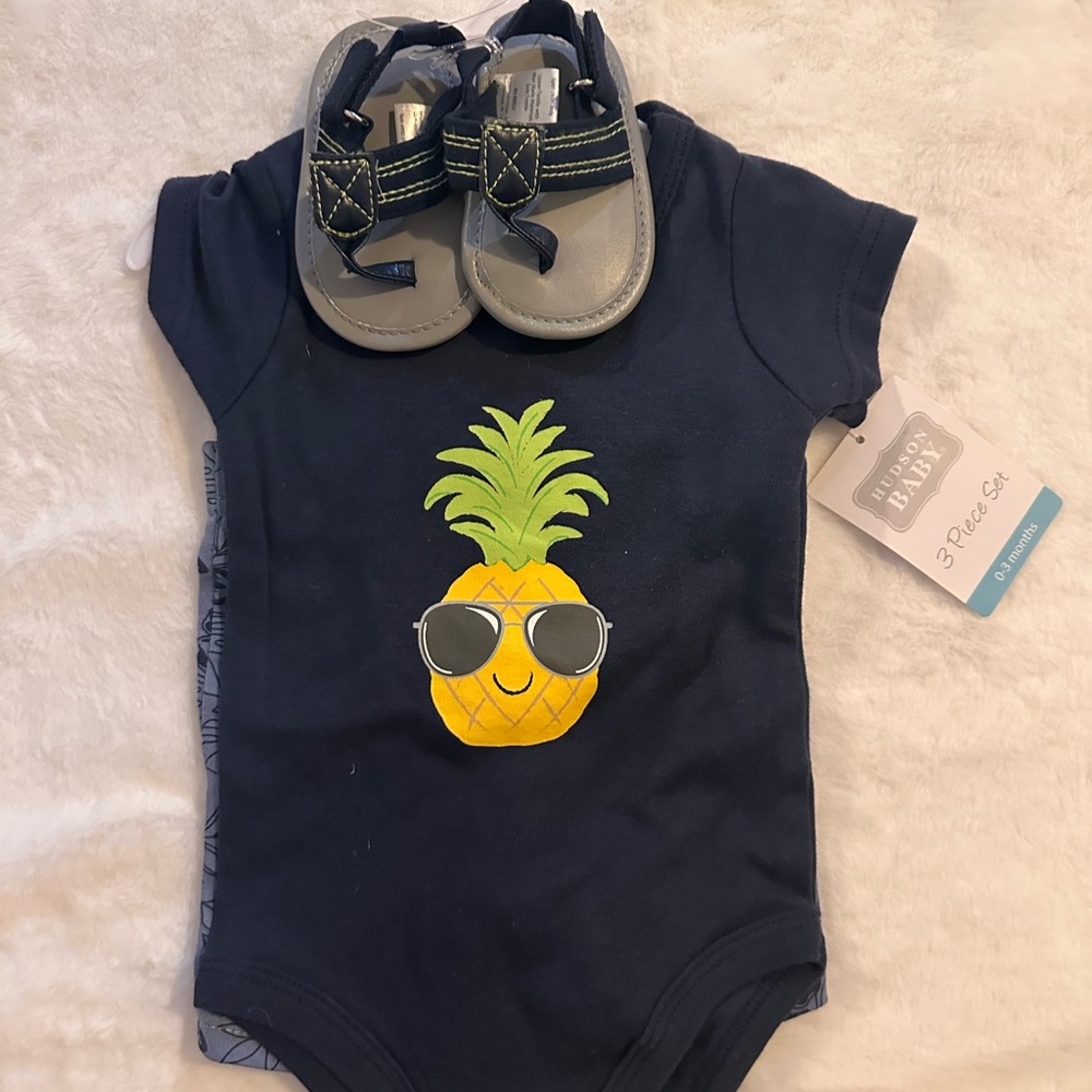 NWT Hudson Baby 3piece Summer Outfit